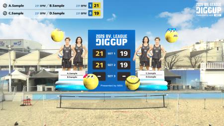 MIXI、マルチカムARなどの最新映像技術でビーチバレー