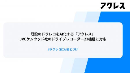 ドラレコあとづけAI「アクレス」、JVCケンウッド社の