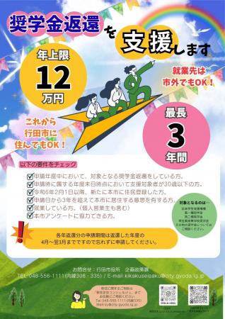 埼玉県行田市に移住した若者の奨学金返還を支援します