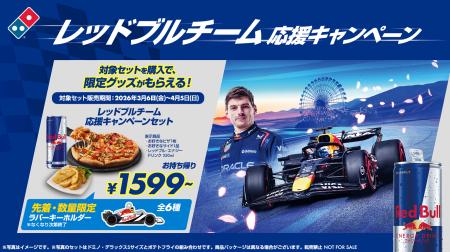 ドミノ・ピザ、アツアツのピザとレッドブルでカーレー