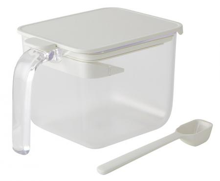 塩や砂糖が固まりにくく、ワンタッチで開く調味料入れ