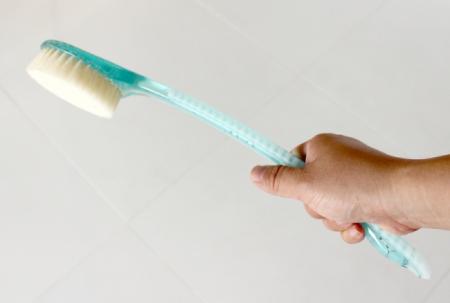 適度なカーブで背中が洗いやすく、両サイドに滑り止め