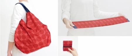 環境配慮素材を使用した、一気にたためるエコバッグ　