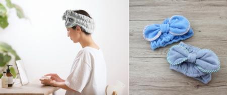 輪に通すだけ！かぶらずに装着できる吸水ターバン、『