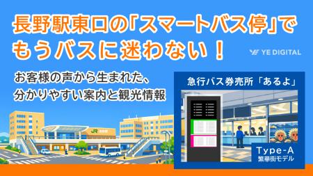 長野駅東口の「スマートバス停」で“もうバスに迷わな