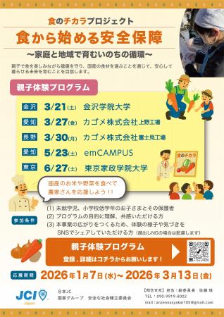 【3/13(金)応募締め切り】親子で体験！食のチカラプロ
