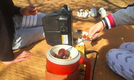 アウトドア×炊飯器で簡単チョコフォンデュ！キャンプ