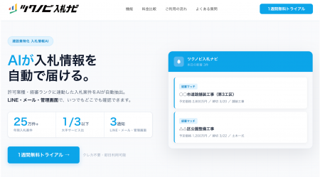 経審ランク連動×AIで「自社が勝てる案件」だけが届く 経審ランク連動×AIで「自社が勝てる案件」だけが届く