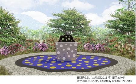 彫刻の森美術館、草間彌生《われは南瓜》（2013年）を