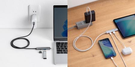 人気のケーブルにポート違いが追加！USBハブ付き充電