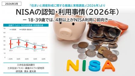 NISAの認知・利用事情(2026年)~18-39歳では、4割以 NISAの認知・利用事情(2026年)~18-39歳では、4割以