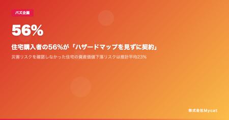 住宅購入者の56%が「ハザードマップを見ずに契約」── 住宅購入者の56%が「ハザードマップを見ずに契約」──