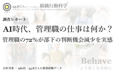 AI時代、管理職の仕事は何か？ : 企業の82％で「判断