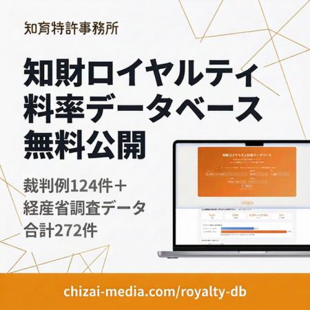 特許・商標のロイヤルティ料率を一括検索　裁判例124