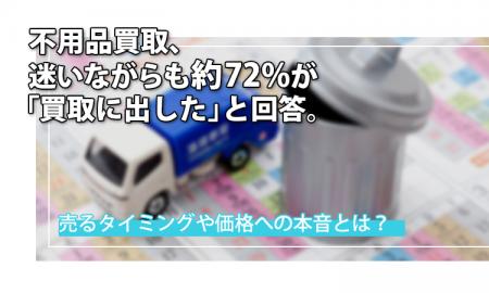 不用品買取、迷いながらも約72％が「買取に出した」と