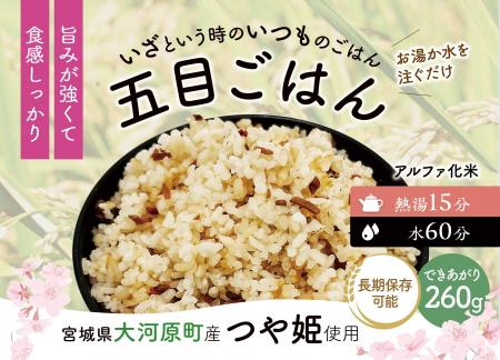 宮城県大河原町産つや姫を使用したアルファ化米の開発