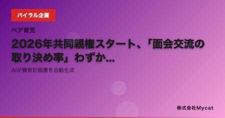 2026年共同親権スタート、「面会交流の取り決め率」わ