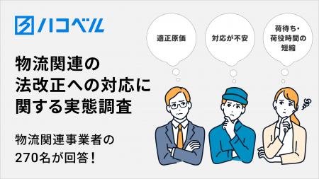 荷主・運送事業者・倉庫事業者など270名が回答！物流