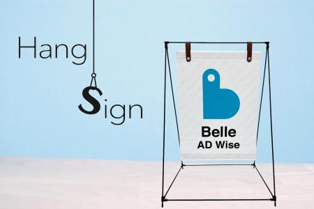 吊るして魅せる 新発想の屋内用Ａ型バナースタンド「