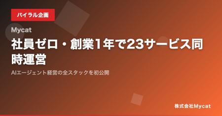 社員ゼロ・創業1年で23サービス同時運営──AIエージェ