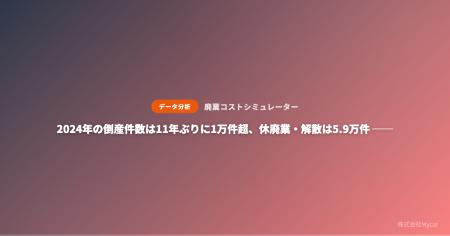 2024年の倒産件数は11年ぶりに1万件超、休廃業・解散