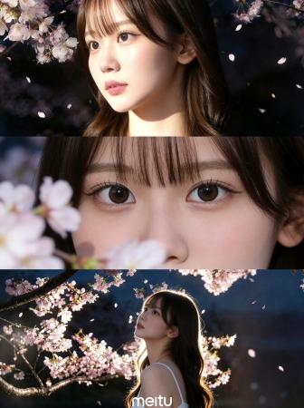 撮影場所を選ばず桜を再現、Meituが 