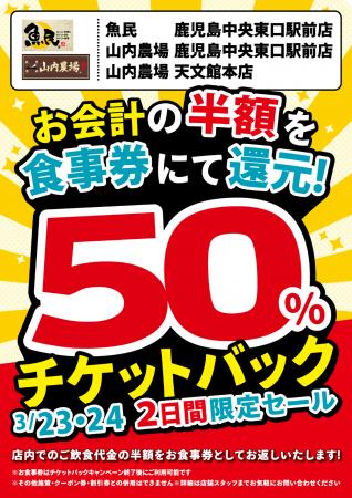 鹿児島県の「魚民 鹿児島中央東口駅前店」「山内農場 