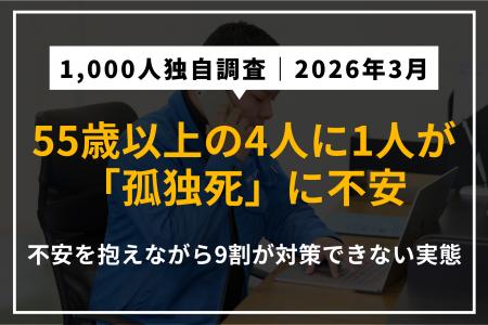 【1,000人調査】55歳以上の4人に1人が孤独死に不安　