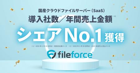 「Fileforce」国産クラウドファイルサーバー“導入社数