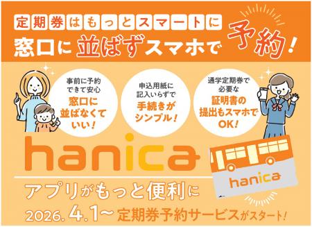 ～ 定期券は窓口に並ばず スマホで予約 ～『haniutf-8