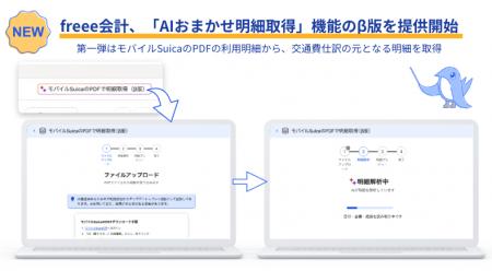 freee会計、「AIおまかせ明細取得」β版を提供開始