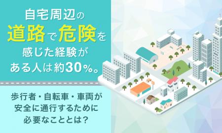 自宅周辺の道路で危険を感じた経験がある人は約30％。