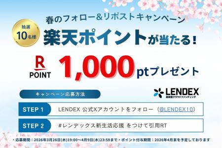 【LENDEX】春の新生活応援！「楽天ポイントが当たる」