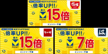 4月1日より「すき家」「なか卯」で最大15倍、「はま寿 4月1日より「すき家」「なか卯」で最大15倍、「はま寿