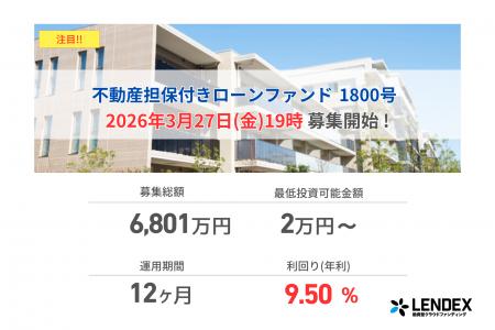 【LENDEX】年利9.5%の不動産担保付きローンファンド 1