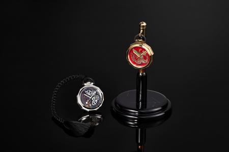 MINASE、日本刀の玉鋼と輪島塗が融合した提げ時計の最