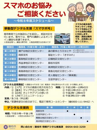 「スマホ何でもサポート号（スマサポ号）」が４月から