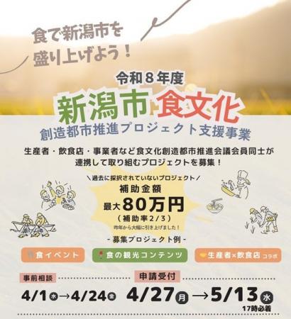令和８年度新潟市食文化創造都市推進プロジェクト支援