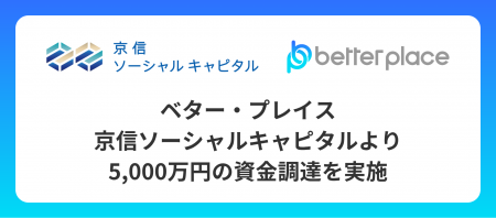 ベター・プレイス、京信ソーシャルキャピタルより5,00 ベター・プレイス、京信ソーシャルキャピタルより5,00