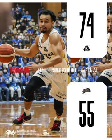 【群馬クレインサンダーズ：試合結果】4/4(土) vs 島