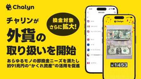 AI即金アプリ「Chalyn(チャリン)」、外貨の取り扱い AI即金アプリ「Chalyn(チャリン)」、外貨の取り扱い