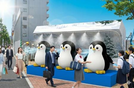 【熱中症対策の新定番】空気で膨らむ冷却設備「ミスト