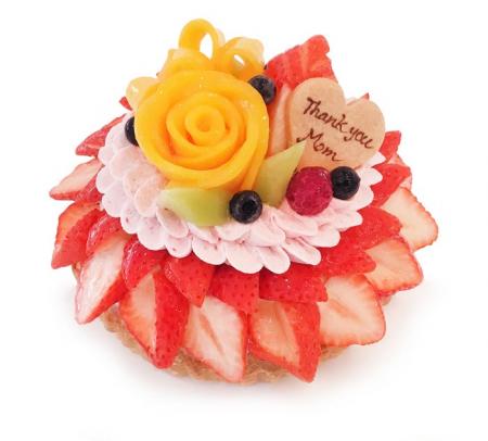 【カフェコムサ】大輪のマンゴーのバラが美しい、母の 【カフェコムサ】大輪のマンゴーのバラが美しい、母の