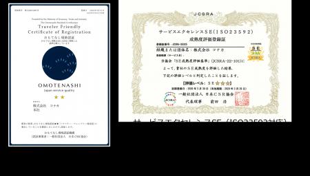 経済産業省が認定する「おもてなし規格認証」制度の「