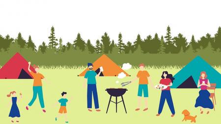 直近1年間のキャンプ・バーベキューの実施率は1割と横 直近1年間のキャンプ・バーベキューの実施率は1割と横