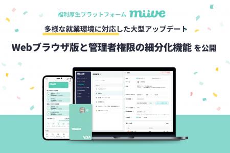 福利厚生プラットフォーム「miive」、Webブラウザ版と 福利厚生プラットフォーム「miive」、Webブラウザ版と