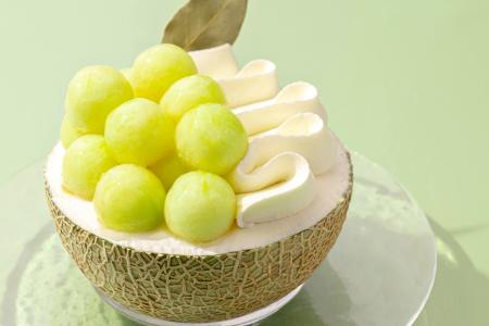 【赤肉×青肉のWメロン】茨城県産の青肉メロンを半玉分