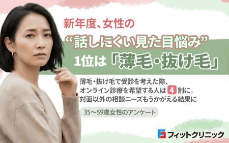 新年度、女性の“話しにくい見た目悩み”1位は「薄毛・ 新年度、女性の“話しにくい見た目悩み”1位は「薄毛・