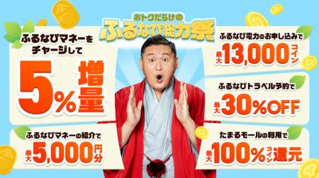 『ふるなびマネー5%増量＆ふるなび電力・ふるなびトラ