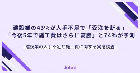 建設業の43%が人手不足で「受注を断る」「今後5年で 建設業の43%が人手不足で「受注を断る」「今後5年で